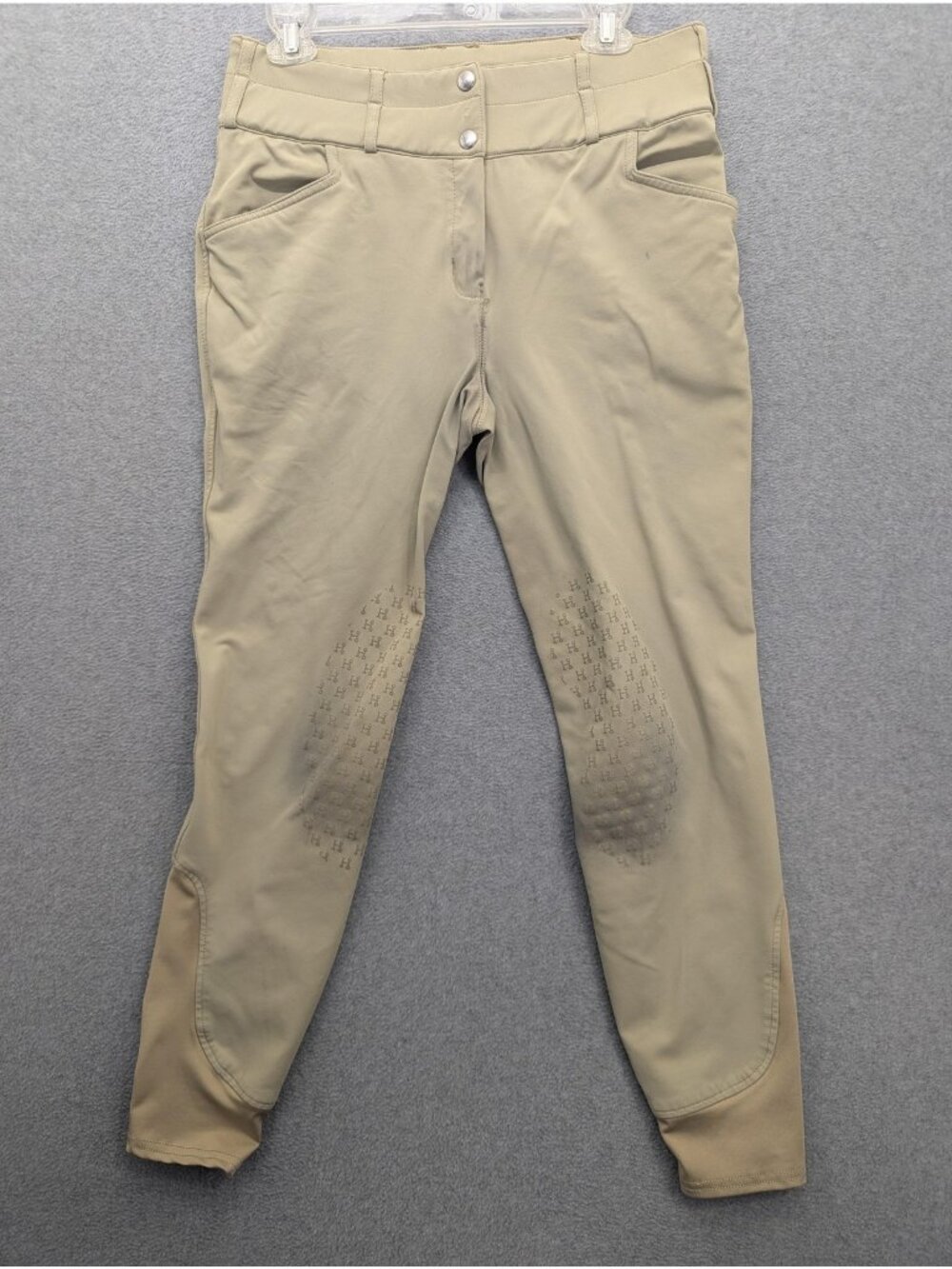 Hadley Riding Breeches Womens 30L Beige Knee Grip Ankle Stretch Horse SmartPak